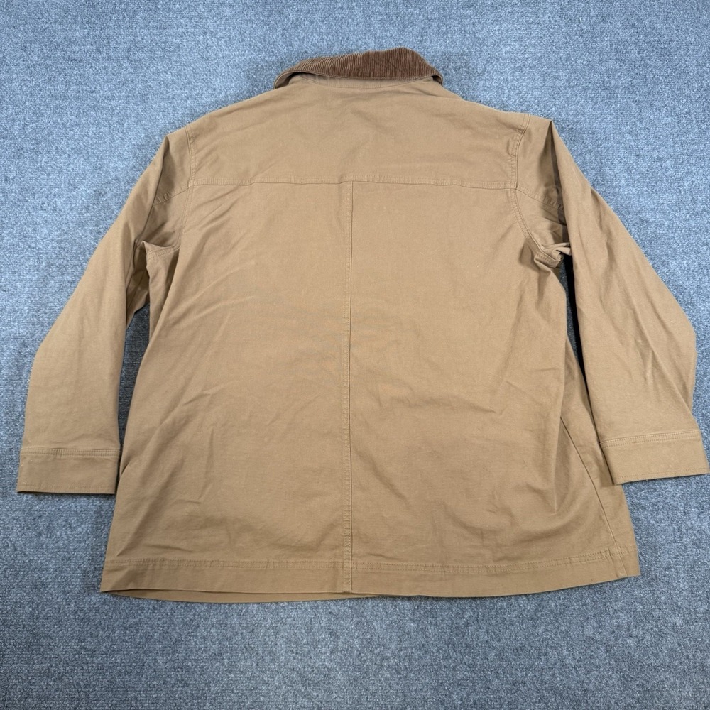 Old Navy Barn Jacket Mens XL Brown Chore Canvas Corduroy Collar Zip Clifftop - Picture 2 of 13